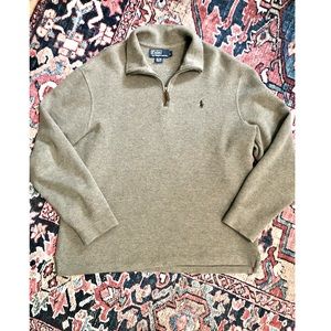 Polo Ralph Lauren Ribbed Gray Heather Quarter Zip